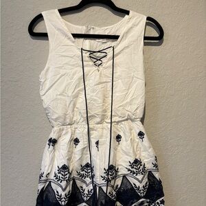 J.O.A. Black and White Sleeveless Jumpsuit